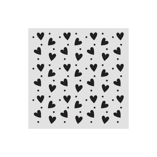 Stamperia FAMILY - HEART TEXTURE Stencil 12X12 cm #KSTDS68