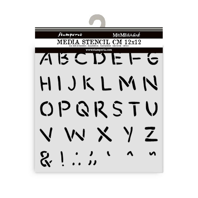Stamperia BABY - ALPHABET Stencil 12X12 cm #KSTDS70