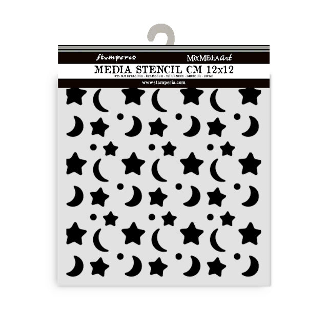 Stamperia BABY - STAR and MOON Stencil 12X12 cm #KSTDS71