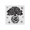 Black tree and nest design on a white background