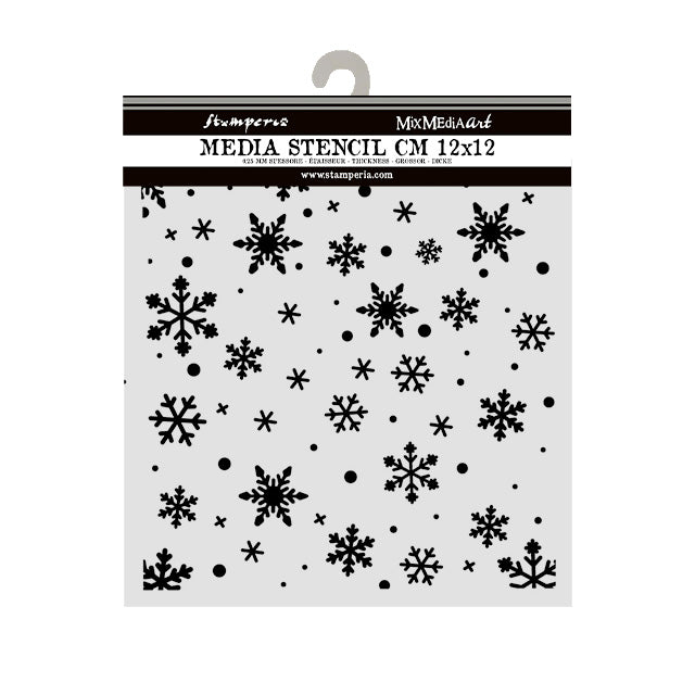 Stamperia All You Need For CHRISTMAS - SNOWFLAKES PATTERN Stencil 12X12 cm #KSTDS73