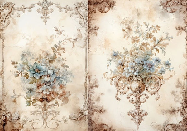 LaBlanche Nostalgia 1 BROCANTE FLORAL SCONCES A4 Decoupage Rice Paper #LBD352