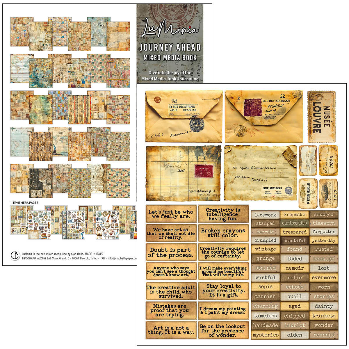 Ciao Bella LuMania JOURNEY AHEAD Mixed Media Book 50 pgs #MA006