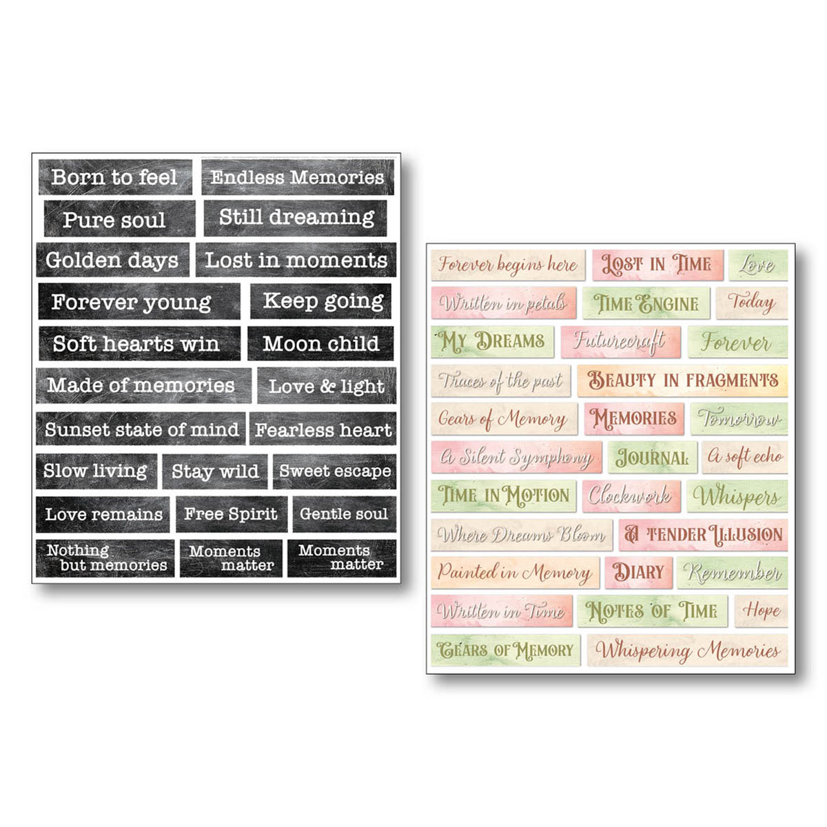 Ciao Bella LuMania LOST IN TIME Uncut Mixed Media Stickers 10 Sheets #MB011