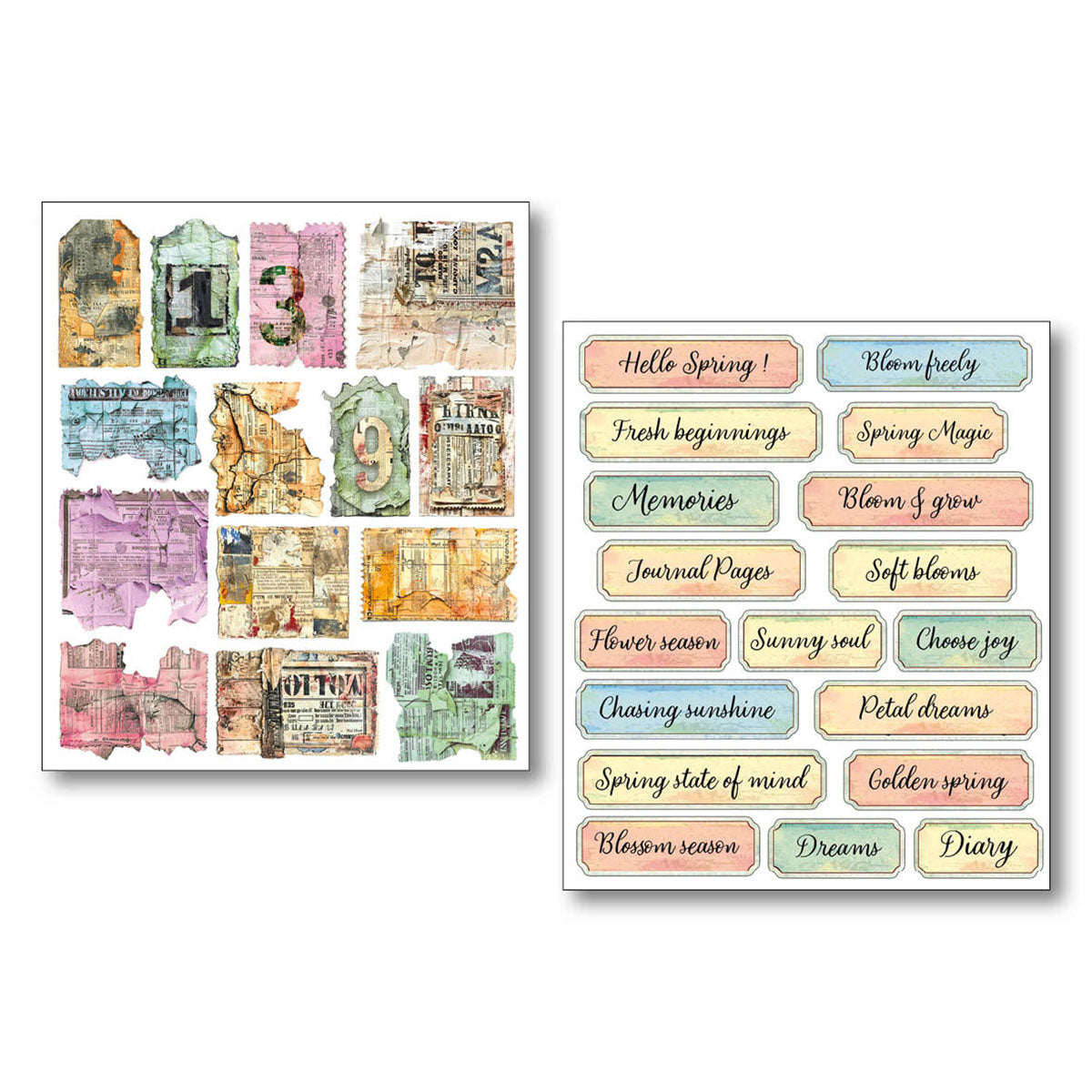 Ciao Bella LuMania The SOUND of SPRING Uncut Mixed Media Stickers 10 Sheets #MB013