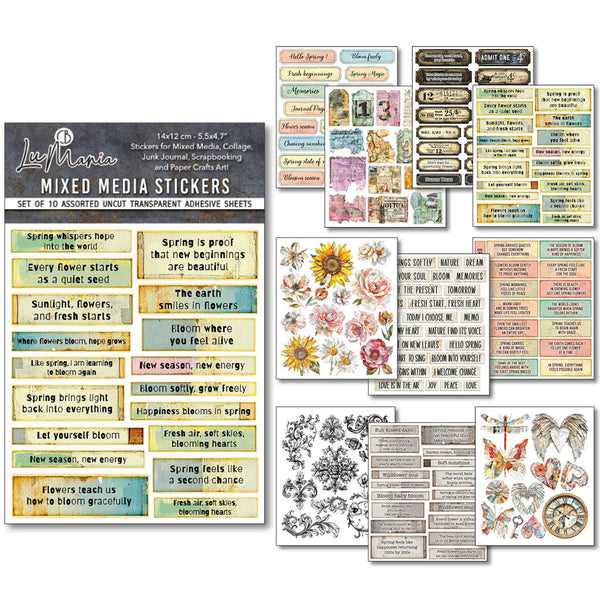 Ciao Bella LuMania The SOUND of SPRING Uncut Mixed Media Stickers 10 Sheets #MB013