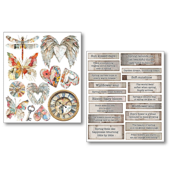 Ciao Bella LuMania The SOUND of SPRING Uncut Mixed Media Stickers 10 Sheets #MB013