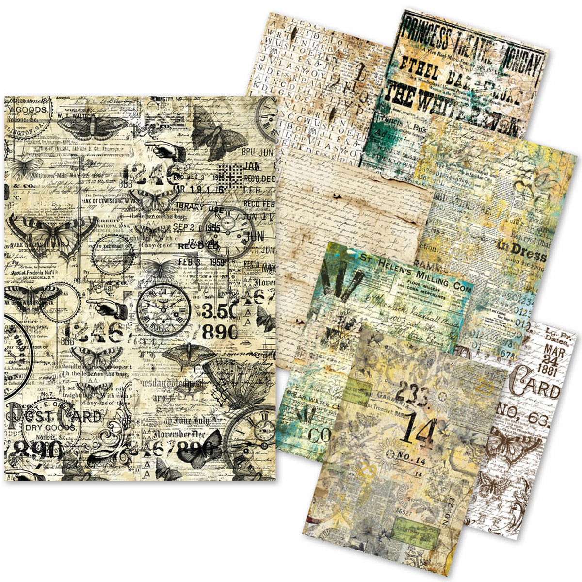 Ciao Bella LuMania CRAFTMIX TIME CAPSULE Mixed A5 Paper Pack - 8 Sheets Tissue & Vellum #MC001