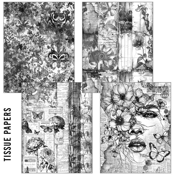Ciao Bella LuMania CraftMix MEANINGFUL MEMORIES Mixed Media A5 Paper Pack - 8 Sheets Tissue & Vellum #MC005