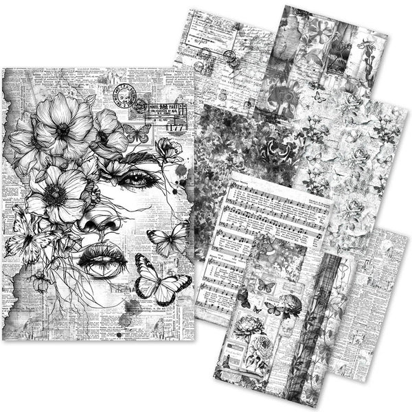 Ciao Bella LuMania CraftMix MEANINGFUL MEMORIES Mixed Media A5 Paper Pack - 8 Sheets Tissue & Vellum #MC005