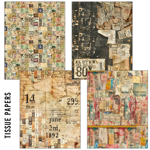Ciao Bella LuMania CraftMix JOURNEY AHEAD Mixed Media A5 Paper Pack - 8 Sheets Tissue & Vellum #MC006