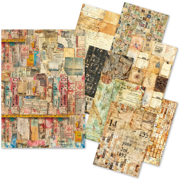 Ciao Bella LuMania CraftMix JOURNEY AHEAD Mixed Media A5 Paper Pack - 8 Sheets Tissue & Vellum #MC006