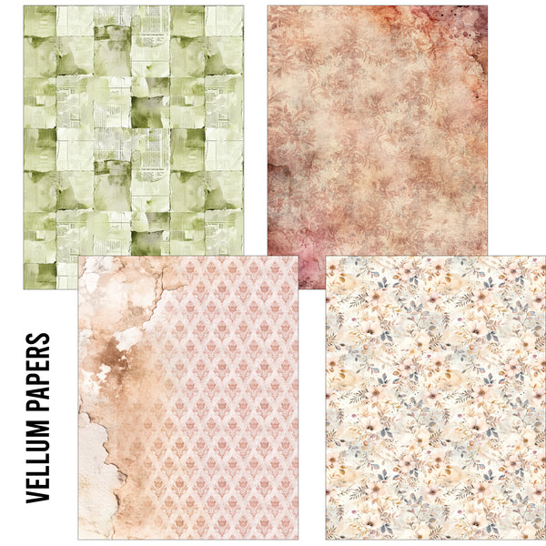 Ciao Bella LuMania CraftMix LOST IN TIME Mixed Media A5 Paper Pack - 8 Sheets Tissue & Vellum #MC007