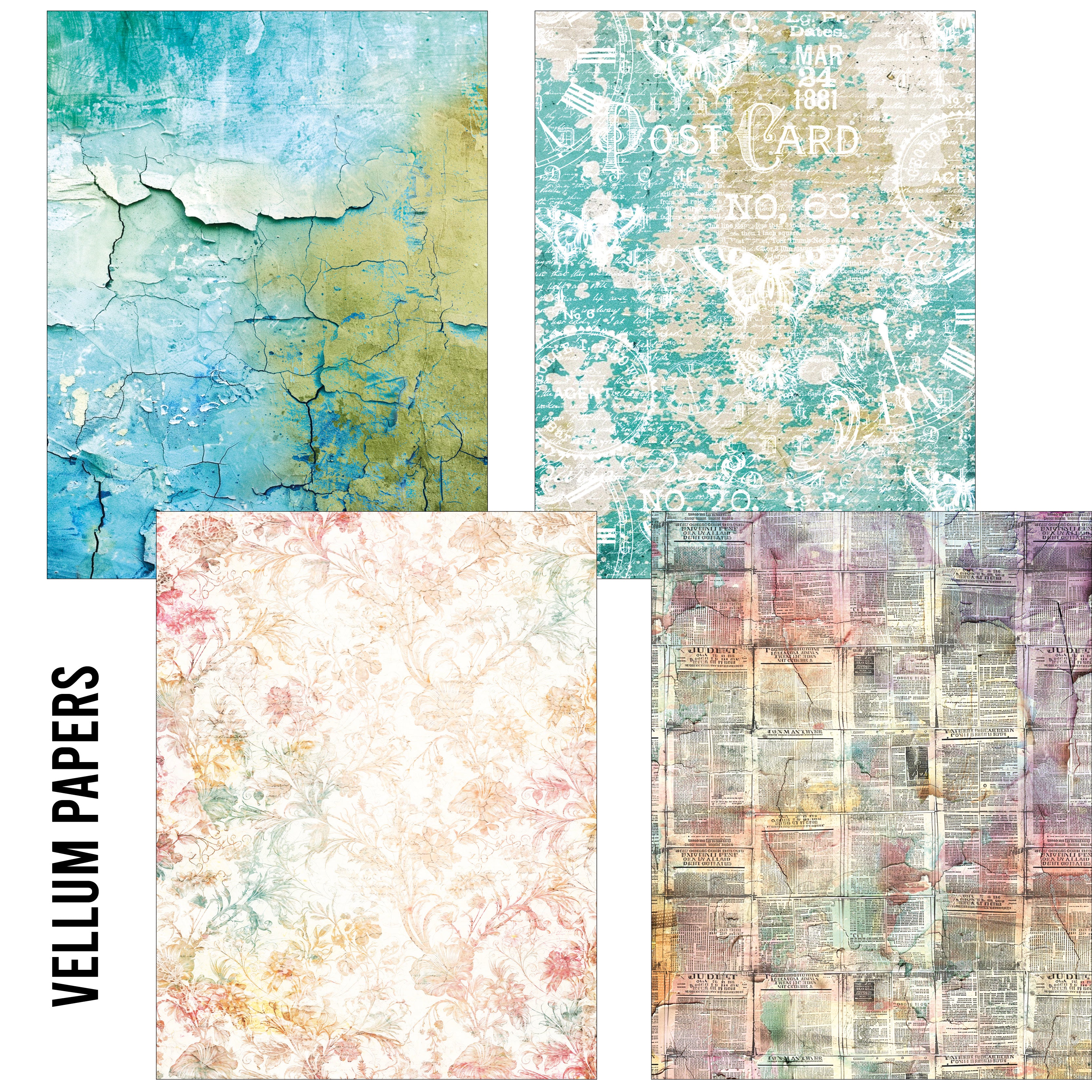 Ciao Bella LuMania CraftMix The SOUND of SPRING Mixed Media A5 Paper Pack - 8 Sheets Tissue & Vellum #MC009