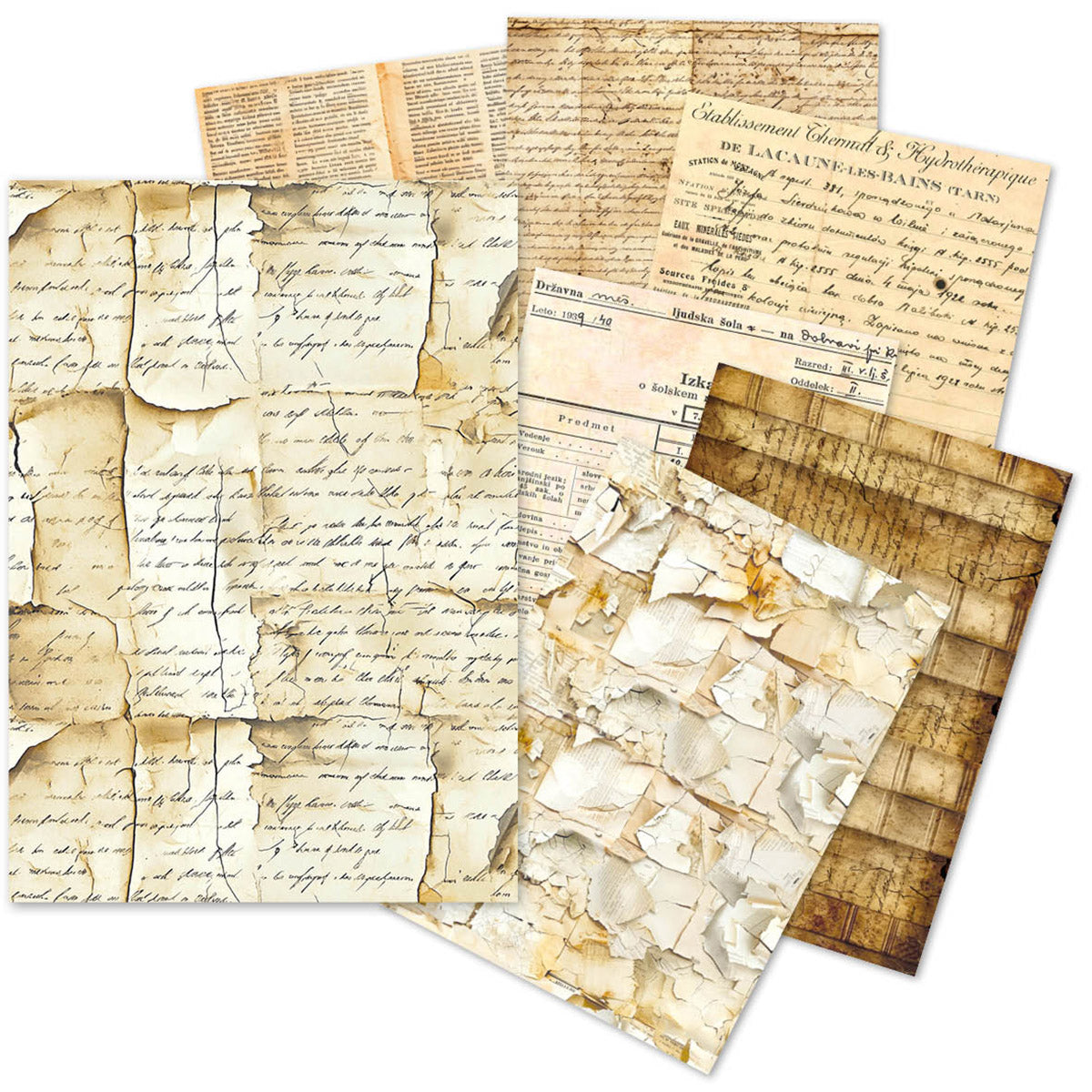 Ciao Bella LuMania VINTAGE MANUSCRIPT A5 Tissue Paper Set - 24 Sheets #ME001