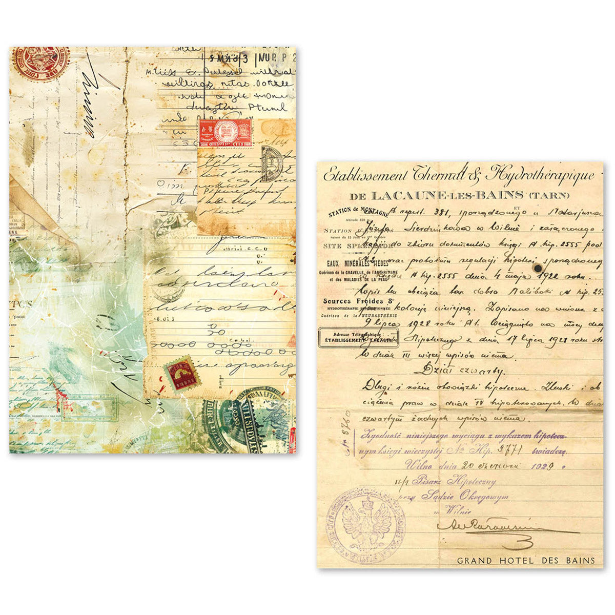 Ciao Bella LuMania VINTAGE MANUSCRIPT A5 Tissue Paper Set - 24 Sheets #ME001