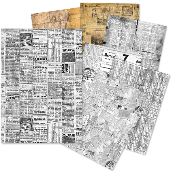 Ciao Bella LuMania NEWSPAPERS A5 Tissue Paper Set - 24 Sheets #ME003