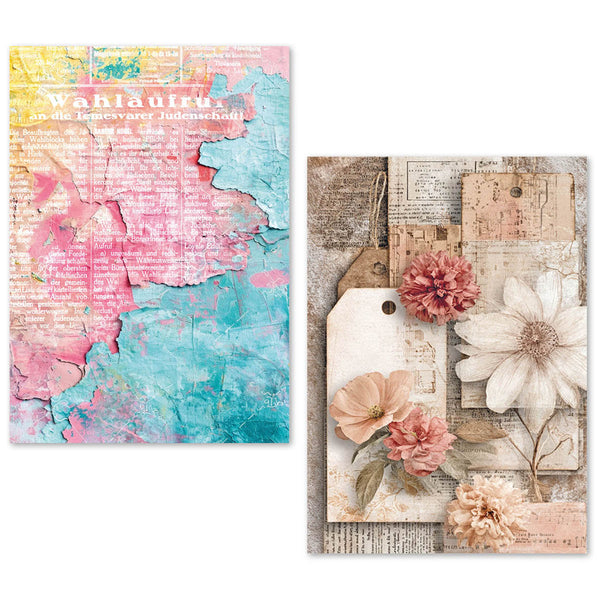 Ciao Bella LuMania CraftMix WILD BLOSSOM Mixed Media A5 TISSUE Papers Set - 24 Sheets #ME004