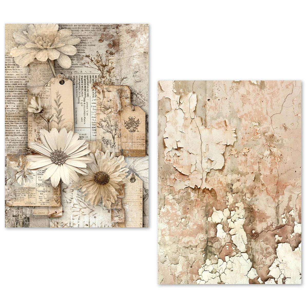 Ciao Bella LuMania CraftMix WILD BLOSSOM Mixed Media A5 TISSUE Papers Set - 24 Sheets #ME004