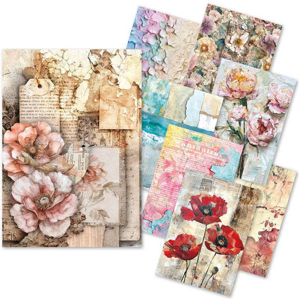 Ciao Bella LuMania CraftMix WILD BLOSSOM Mixed Media A5 TISSUE Papers Set - 24 Sheets #ME004