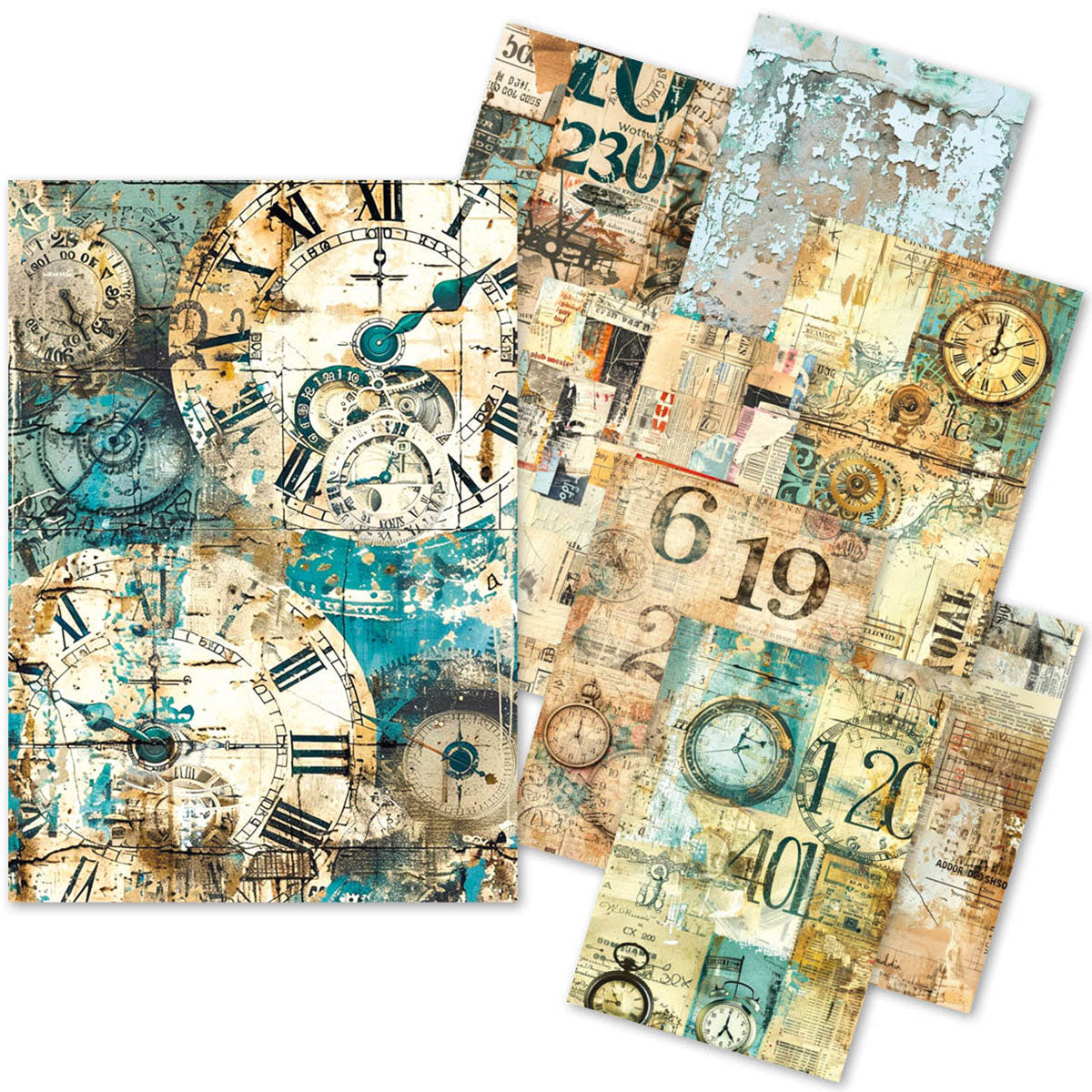 Ciao Bella LuMania CraftMix FRAGMENTS Of TIME Mixed Media A5 TISSUE Papers Set - 24 Sheets #ME005
