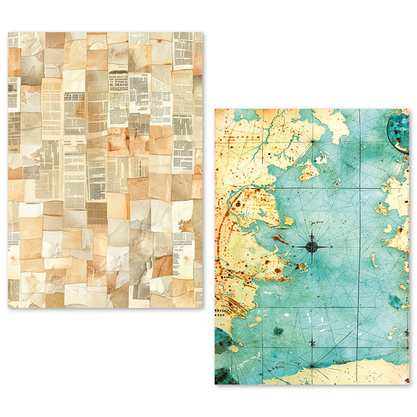 Ciao Bella LuMania CraftMix FRAGMENTS Of TIME Mixed Media A5 TISSUE Papers Set - 24 Sheets #ME005