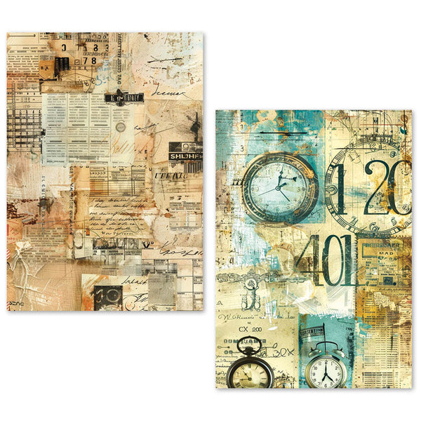 Ciao Bella LuMania CraftMix FRAGMENTS Of TIME Mixed Media A5 TISSUE Papers Set - 24 Sheets #ME005