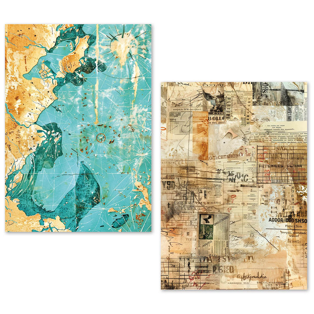 Ciao Bella LuMania CraftMix FRAGMENTS Of TIME Mixed Media A5 TISSUE Papers Set - 24 Sheets #ME005
