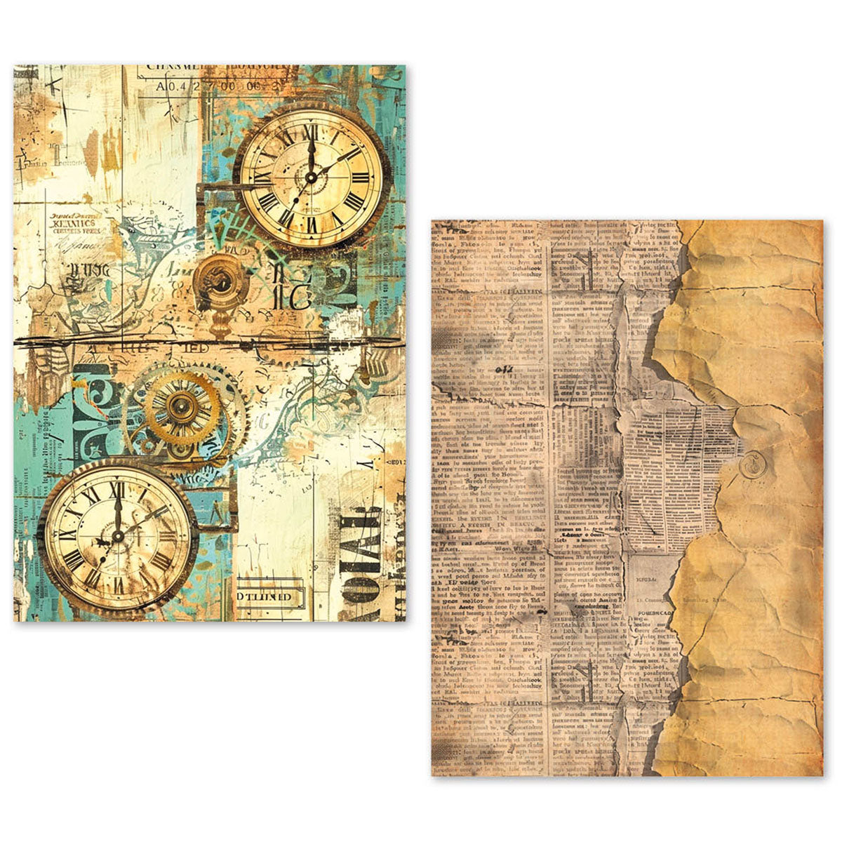 Ciao Bella LuMania CraftMix FRAGMENTS Of TIME Mixed Media A5 TISSUE Papers Set - 24 Sheets #ME005