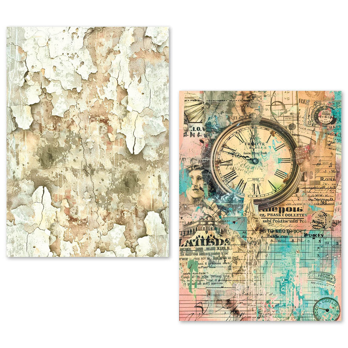 Ciao Bella LuMania CraftMix FRAGMENTS Of TIME Mixed Media A5 TISSUE Papers Set - 24 Sheets #ME005