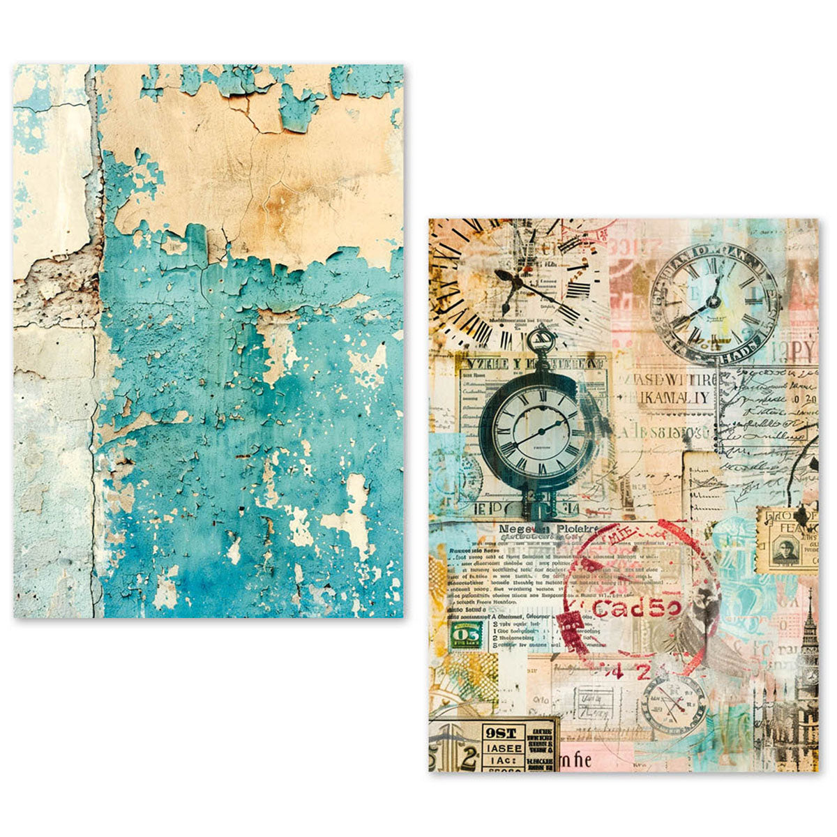 Ciao Bella LuMania CraftMix FRAGMENTS Of TIME Mixed Media A5 TISSUE Papers Set - 24 Sheets #ME005