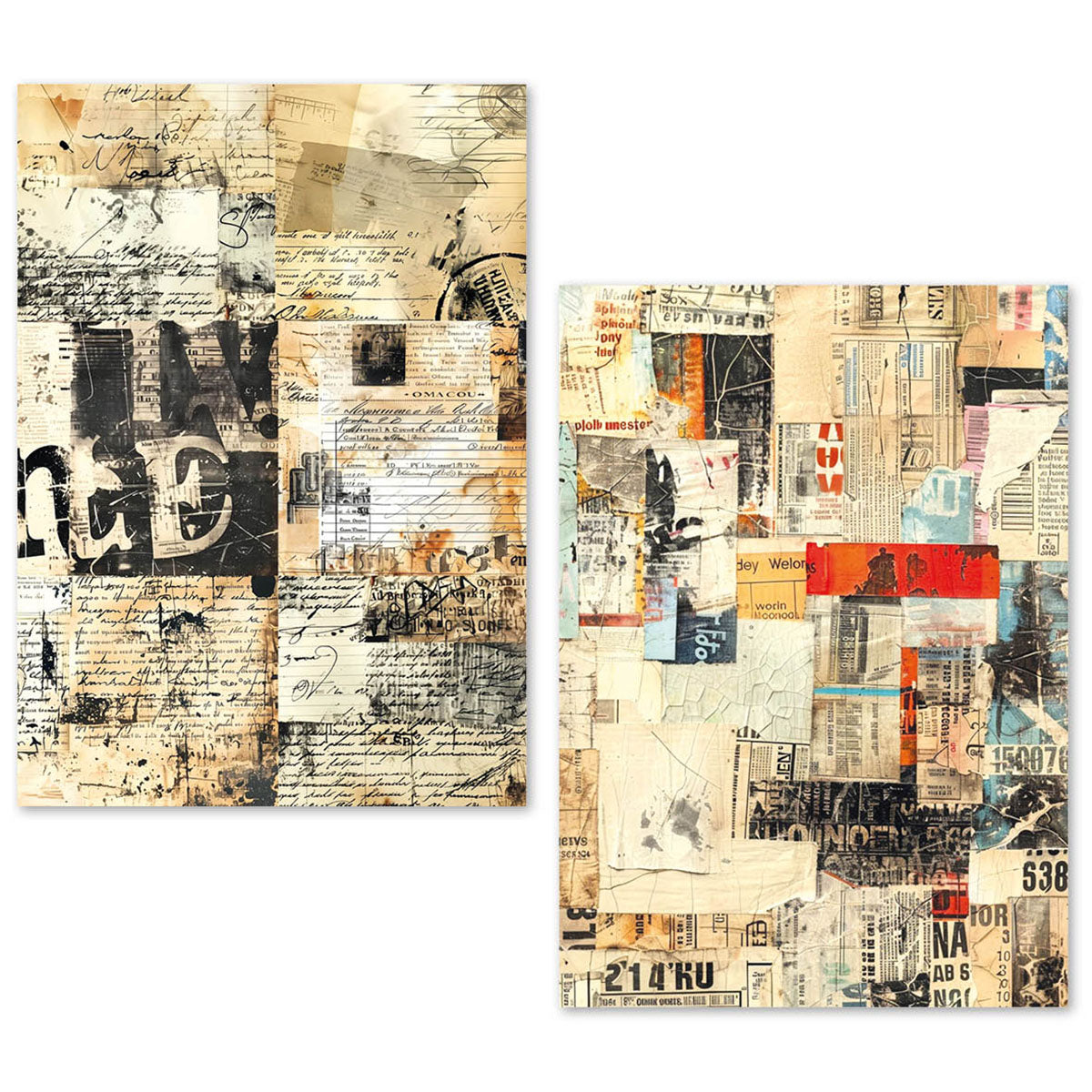 Ciao Bella LuMania CraftMix FRAGMENTS Of TIME Mixed Media A5 TISSUE Papers Set - 24 Sheets #ME005