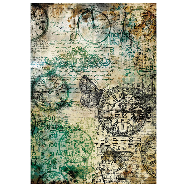 Ciao Bella LuMania TIME CAPSULE A4 Mixed Media Decoupage Rice Paper - 4 Sheets #MF001