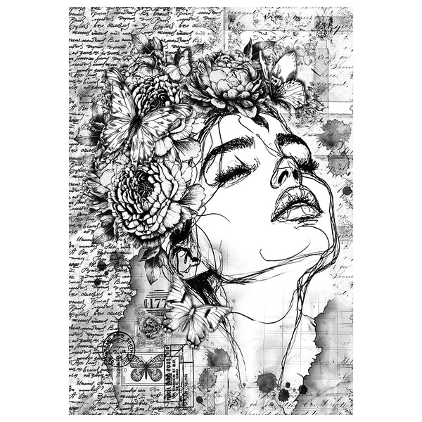 Ciao Bella LuMania MEANINGFUL MEMORIES A4 Mixed Media Decoupage Rice Paper - 4 Sheets #MF005