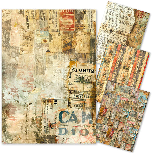 Ciao Bella LuMania JOURNEY AHEAD A4 Mixed Media Decoupage Rice Paper - 4 Sheets #MF006