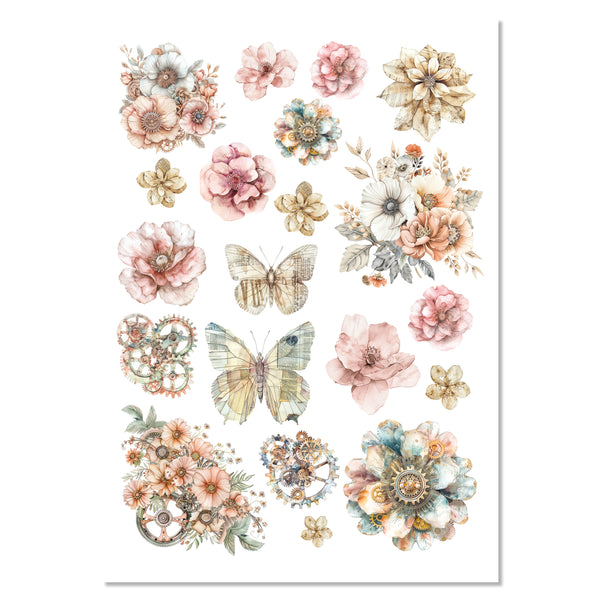 Ciao Bella LuMania LOST IN TIME A4 Mixed Media Decoupage Rice Paper - 4 Sheets #MF007