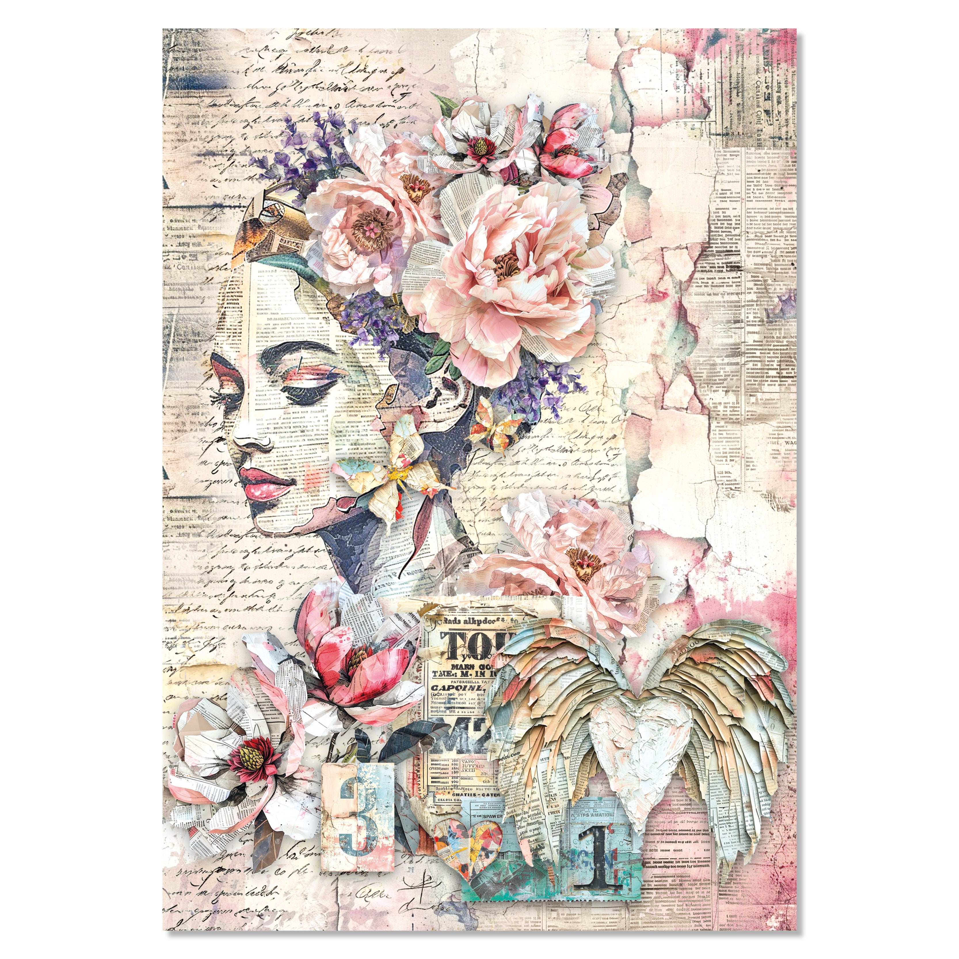 Ciao Bella LuMania The SOUND of SPRING A4 Mixed Media Decoupage Rice Paper - 4 Sheets #MF009