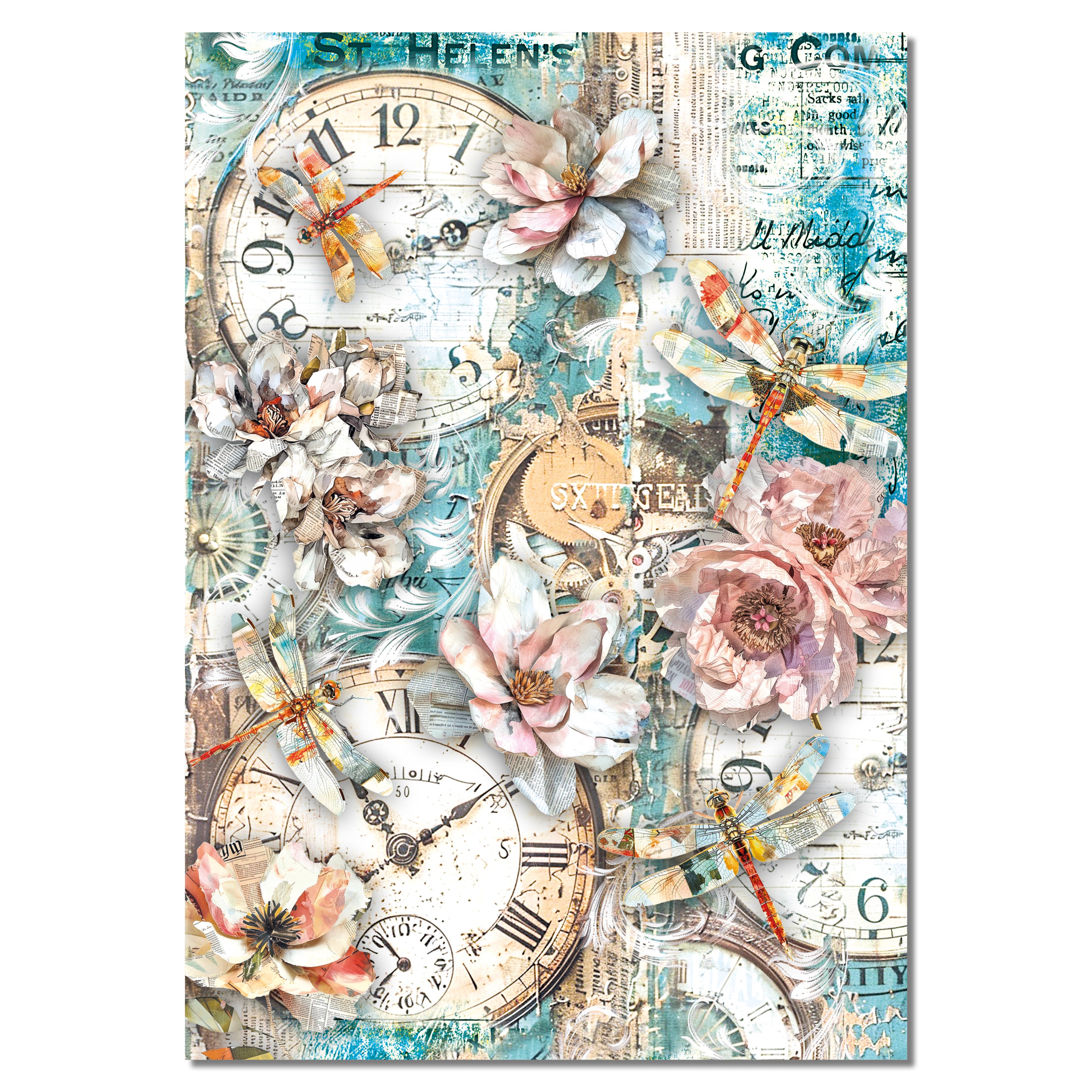 Ciao Bella LuMania The SOUND of SPRING A4 Mixed Media Decoupage Rice Paper - 4 Sheets #MF009