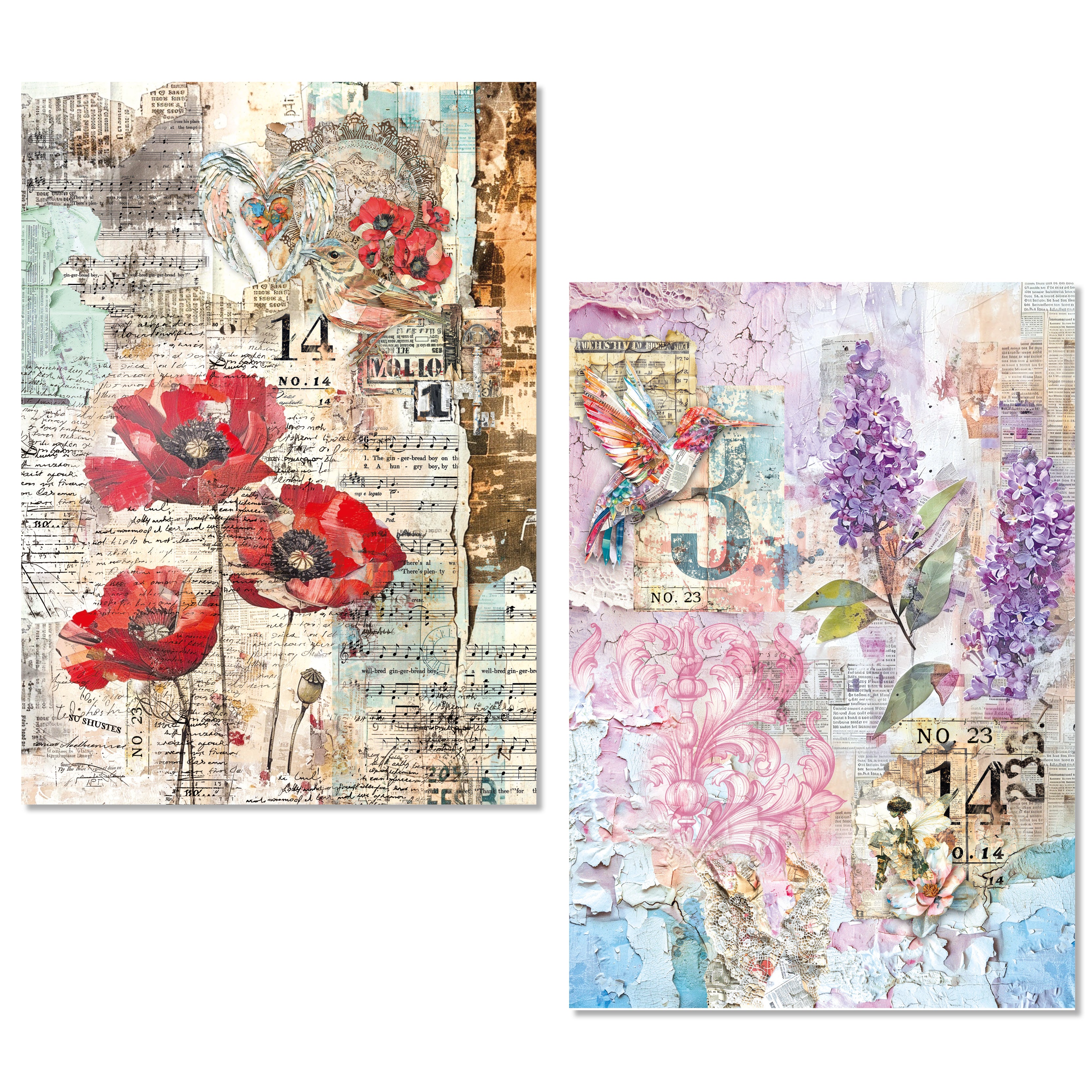 Ciao Bella LuMania CraftMix The SOUND of SPRING Mixed Media A5 Rice Paper Set - 8 Sheets #MFS009