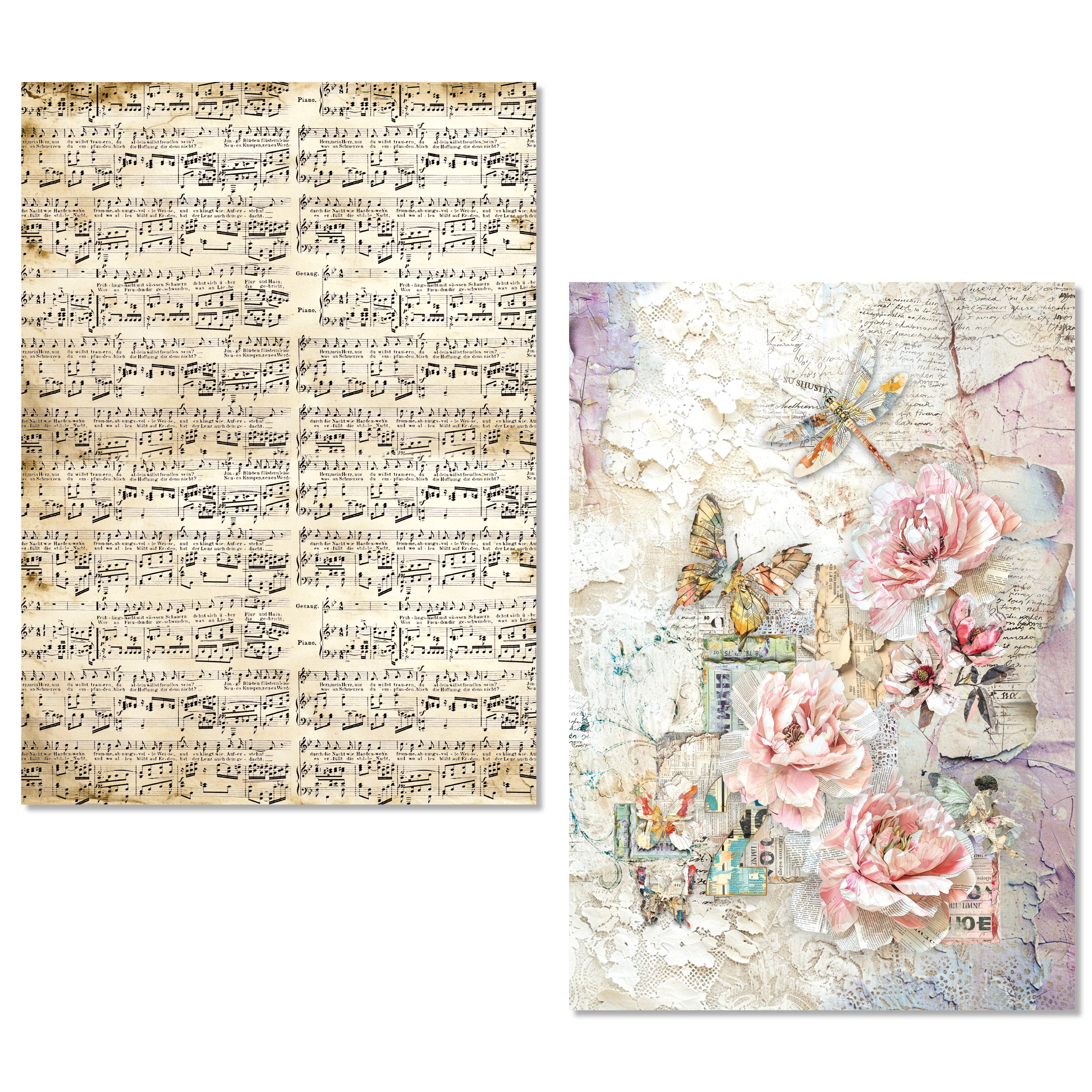 Ciao Bella LuMania CraftMix The SOUND of SPRING Mixed Media A5 Rice Paper Set - 8 Sheets #MFS009