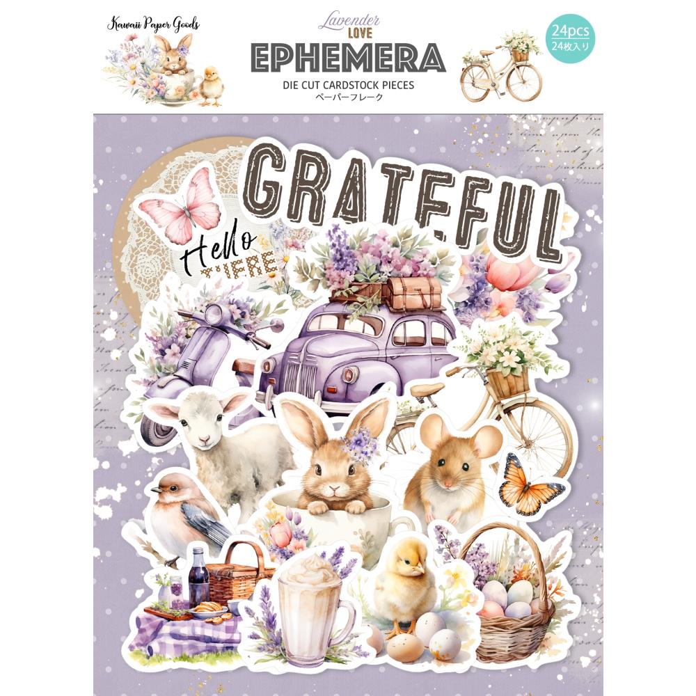 Asuka Studios LAVENDER LOVE Ephemera 24 Pieces #MP-61522