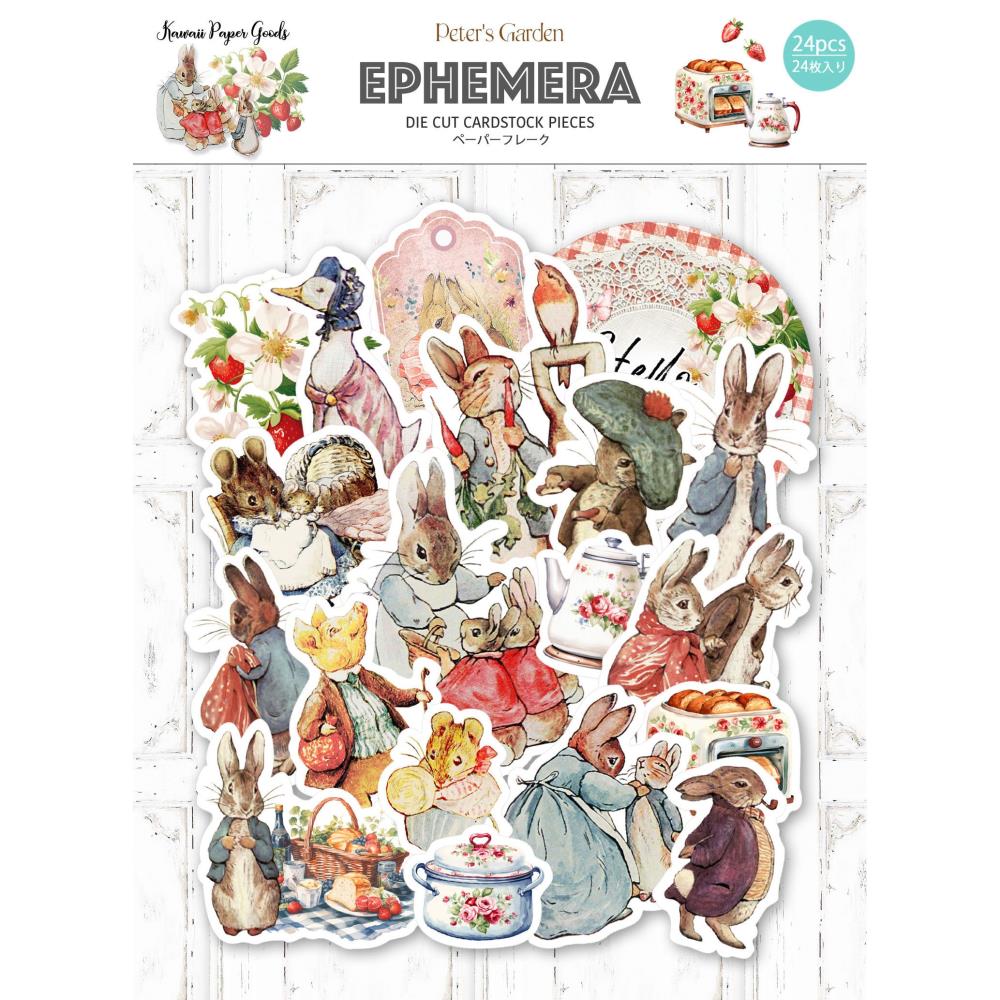 Kawaii Paper Goods PETER'S GARDEN Ephemera 24 Pieces #MP-61567