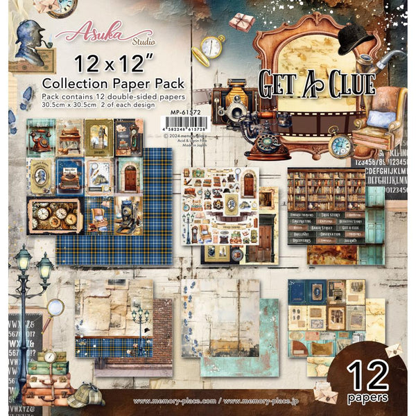 Asuka Studio GET A CLUE 12x12 Paper 12 Sheets #MB-61572