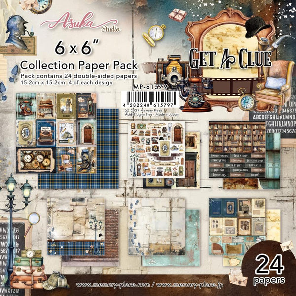 Asuka Studio GET A CLUE 6x6 Paper 24 Sheets #MB-61579