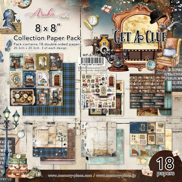 Asuka Studio GET A CLUE 8x8 Paper 18 Sheets #MB-61580