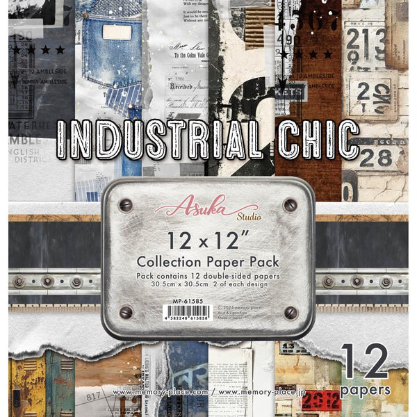 Asuka Studio INDUSTRIAL CHIC 12x12 Paper 12 Sheets #MB-61585