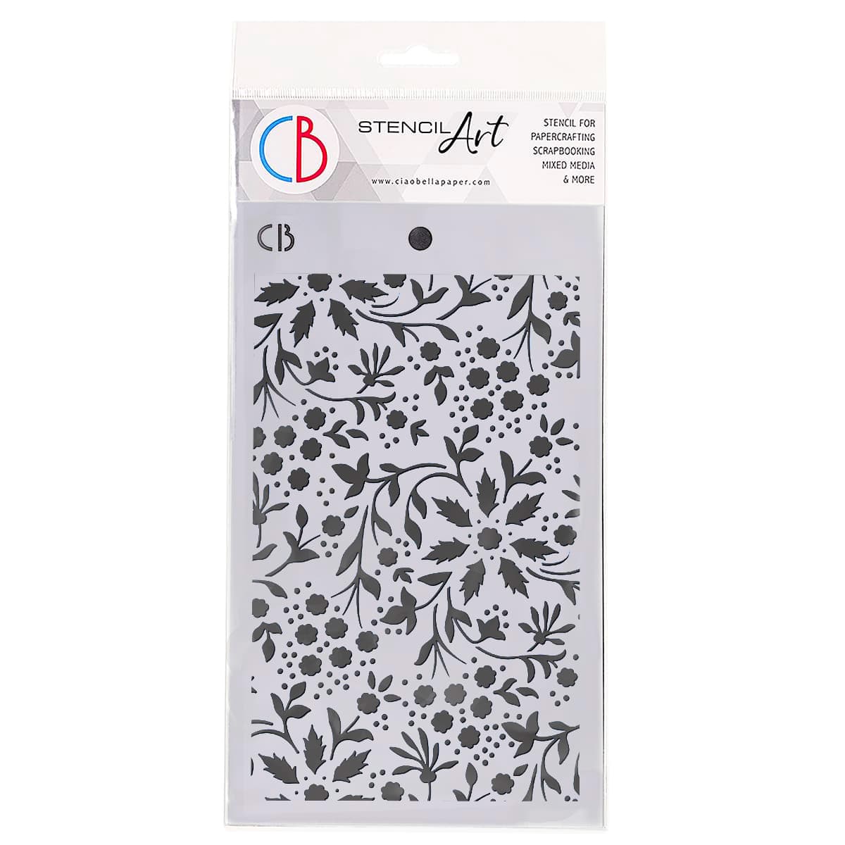 Ciao Bella WINTER FLOWERS Texture Stencil 5