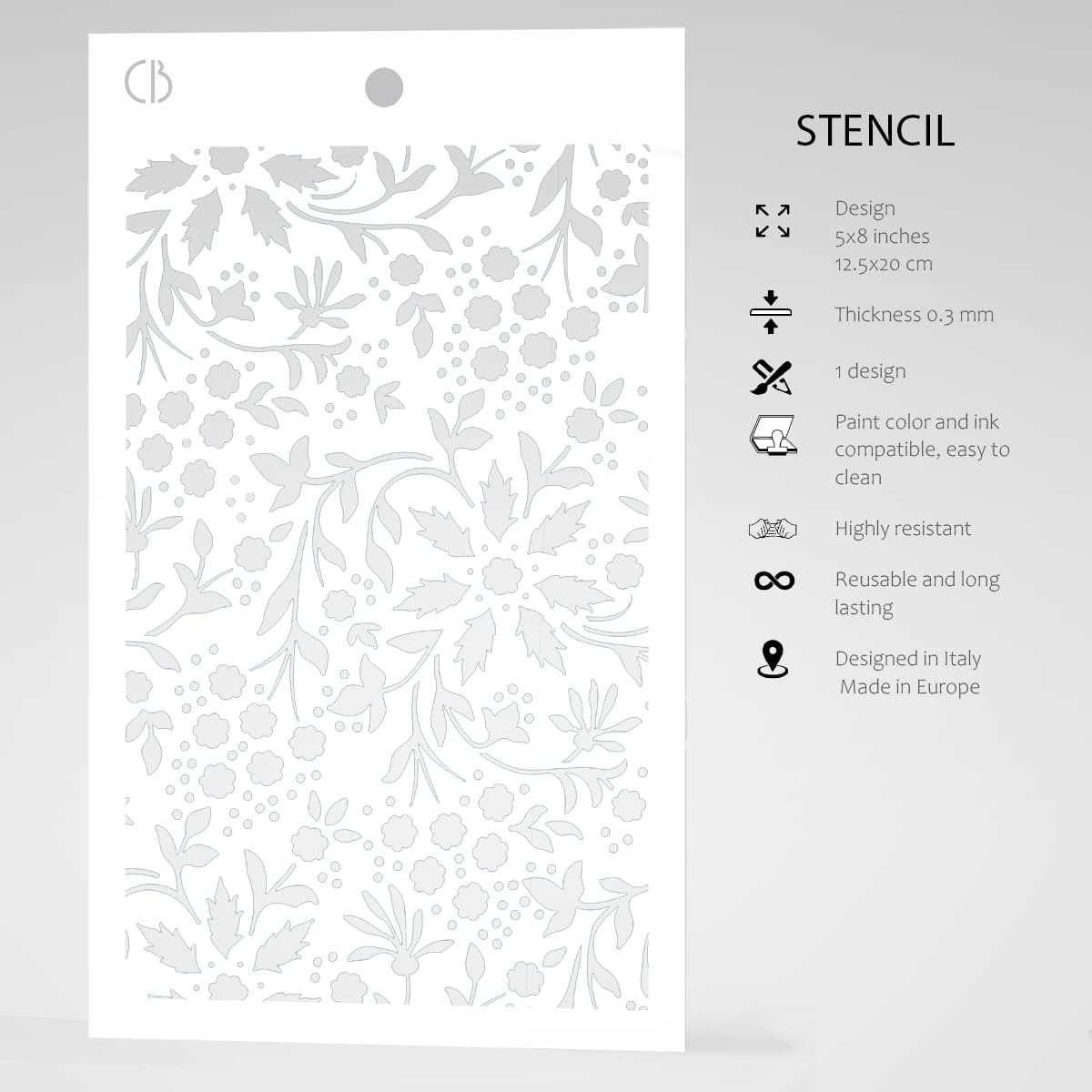 Ciao Bella WINTER FLOWERS Texture Stencil 5