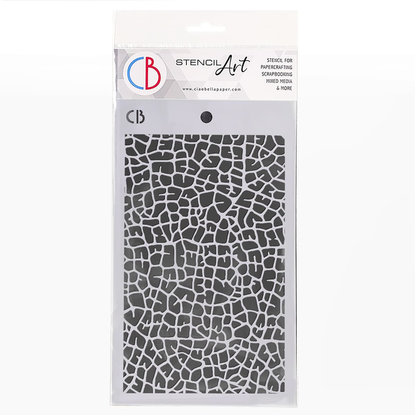 Stencil with geometric pattern on a white background