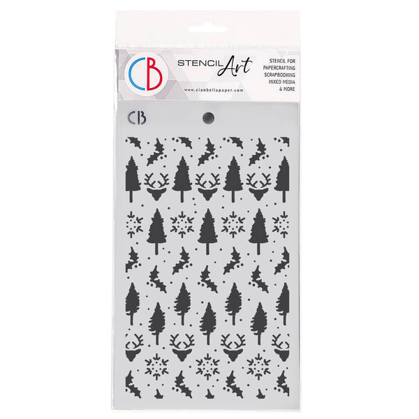 Ciao Bella DEEP WOODS  Texture Stencil 5" x 8"  #MS111